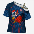 Sydney Roosters Rugby Mascot Cross Shoulder Shirt Australian Rugby Culture - Tribal Inspired Rooster