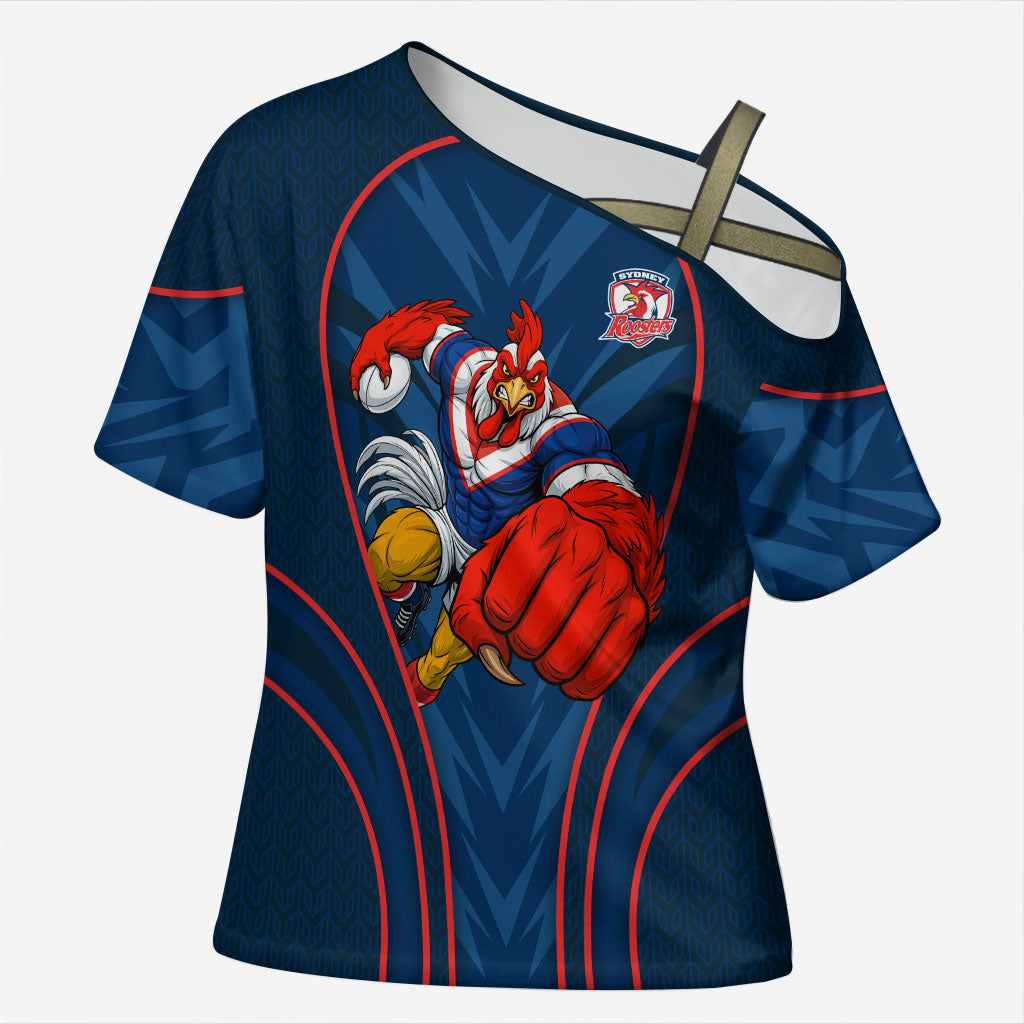Sydney Roosters Rugby Mascot Cross Shoulder Shirt Australian Rugby Culture - Tribal Inspired Rooster