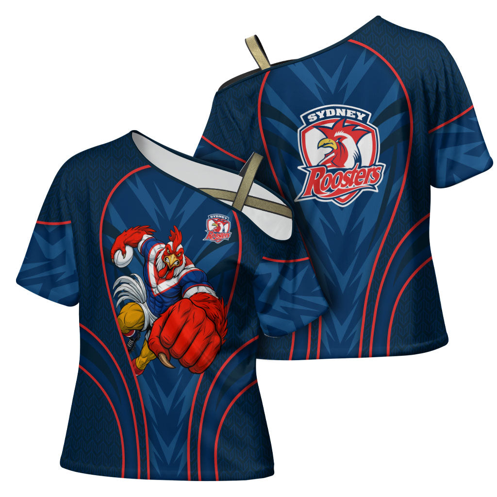 Sydney Roosters Rugby Mascot Cross Shoulder Shirt Australian Rugby Culture - Tribal Inspired Rooster