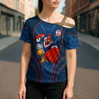 Sydney Roosters Rugby Mascot Cross Shoulder Shirt Australian Rugby Culture - Tribal Inspired Rooster