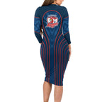 Sydney Roosters Rugby Mascot Family Matching Long Sleeve Bodycon Dress and Hawaiian Shirt Australian Rugby Culture - Tribal Inspired Rooster