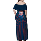 Sydney Roosters Rugby Mascot Family Matching Off Shoulder Maxi Dress and Hawaiian Shirt Australian Rugby Culture - Tribal Inspired Rooster