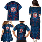 Sydney Roosters Rugby Mascot Family Matching Puletasi and Hawaiian Shirt Australian Rugby Culture - Tribal Inspired Rooster