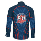 Sydney Roosters Rugby Mascot Family Matching Short Sleeve Bodycon Dress and Hawaiian Shirt Australian Rugby Culture - Tribal Inspired Rooster