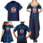 Sydney Roosters Rugby Mascot Family Matching Summer Maxi Dress and Hawaiian Shirt Australian Rugby Culture - Tribal Inspired Rooster