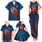 Sydney Roosters Rugby Mascot Family Matching Tank Maxi Dress and Hawaiian Shirt Australian Rugby Culture - Tribal Inspired Rooster