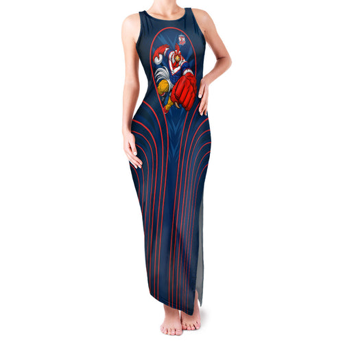 Sydney Roosters Rugby Mascot Family Matching Tank Maxi Dress and Hawaiian Shirt Australian Rugby Culture - Tribal Inspired Rooster