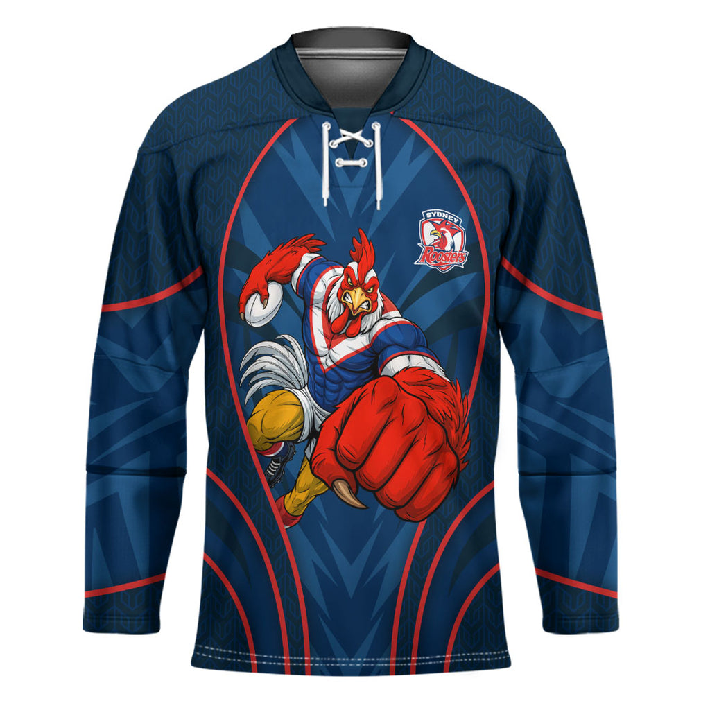 Sydney Roosters Rugby Mascot Hockey Jersey Australian Rugby Culture - Tribal Inspired Rooster