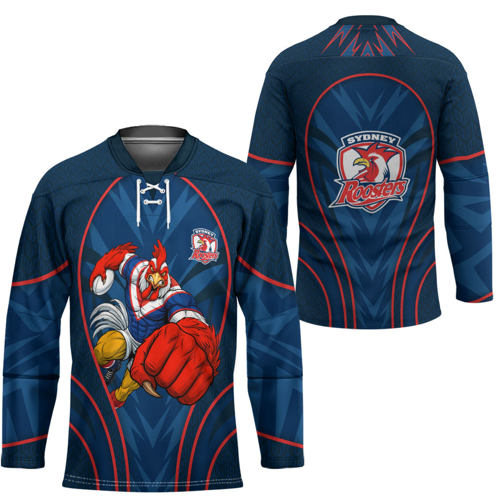 Sydney Roosters Rugby Mascot Hockey Jersey Australian Rugby Culture - Tribal Inspired Rooster