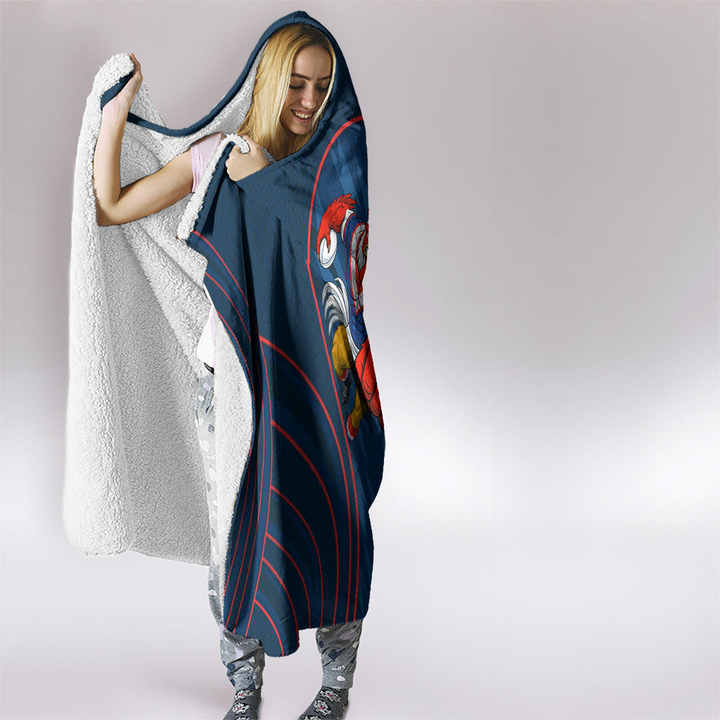 Sydney Roosters Rugby Mascot Hooded Blanket Australian Rugby Culture - Tribal Inspired Rooster