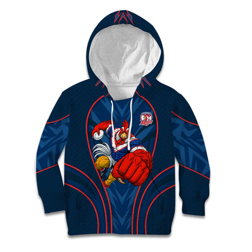 Sydney Roosters Rugby Mascot Kid Hoodie Australian Rugby Culture - Tribal Inspired Rooster