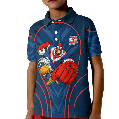 Sydney Roosters Rugby Mascot Kid Polo Shirt Australian Rugby Culture - Tribal Inspired Rooster