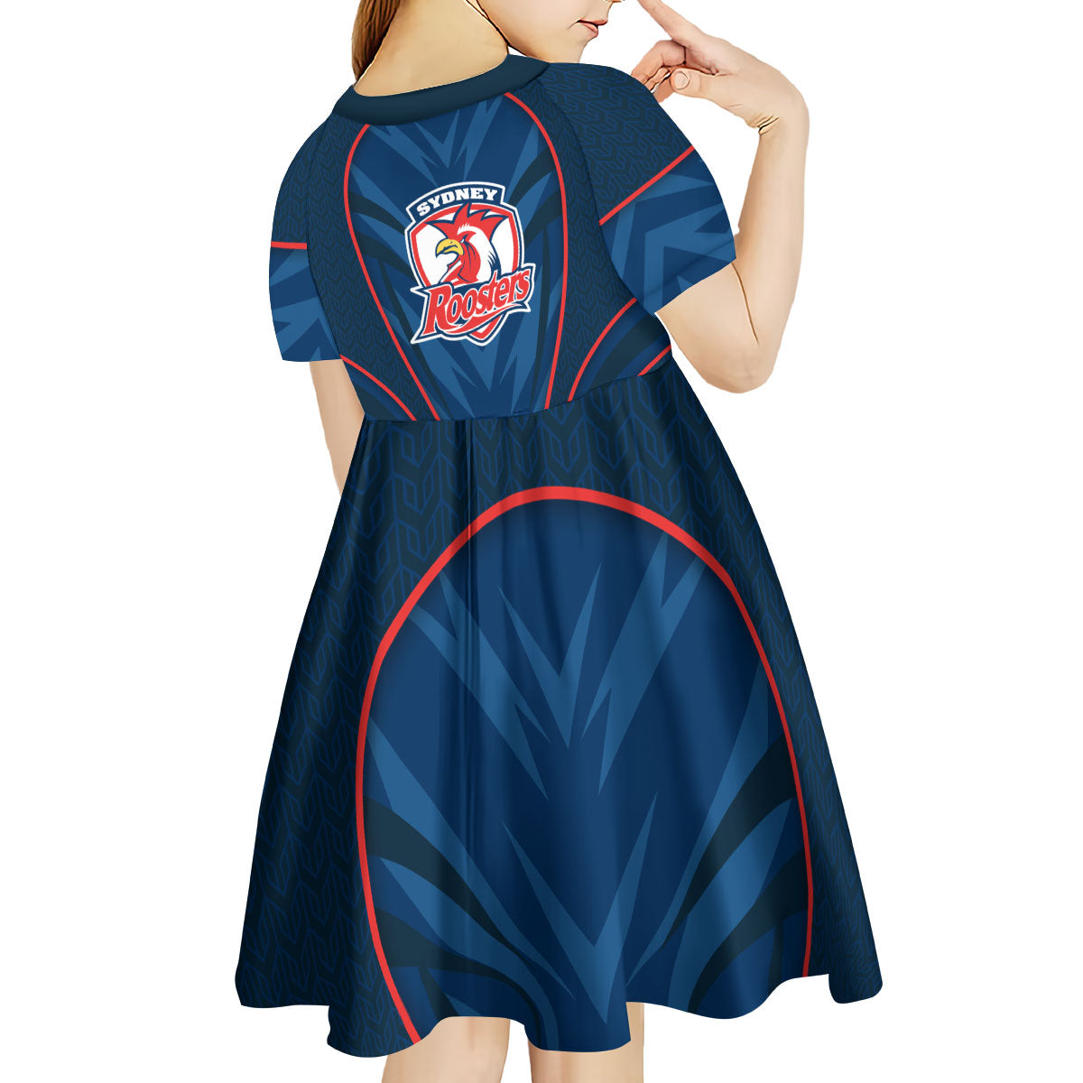 Sydney Roosters Rugby Mascot Kid Short Sleeve Dress Australian Rugby Culture - Tribal Inspired Rooster