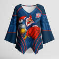 Sydney Roosters Rugby Mascot Kimono Sleeve Blouse Australian Rugby Culture - Tribal Inspired Rooster