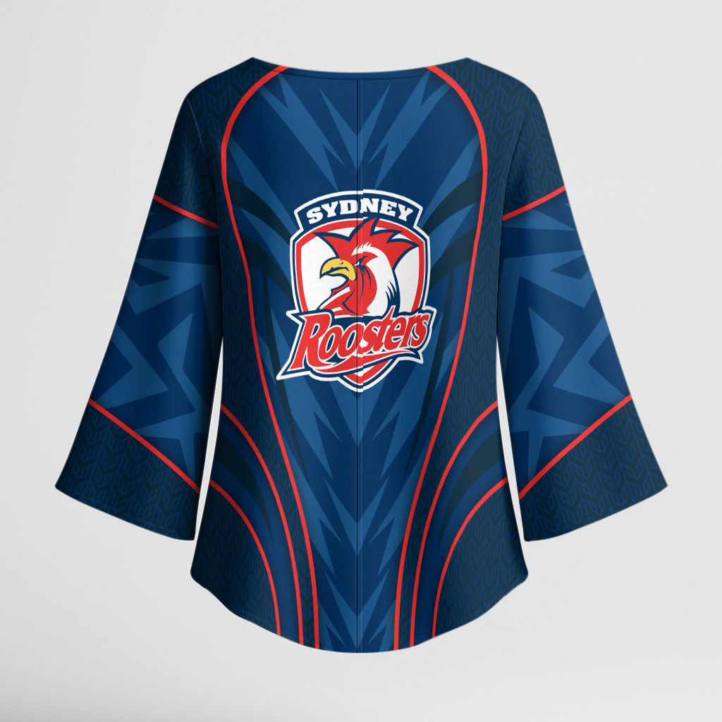 Sydney Roosters Rugby Mascot Kimono Sleeve Blouse Australian Rugby Culture - Tribal Inspired Rooster