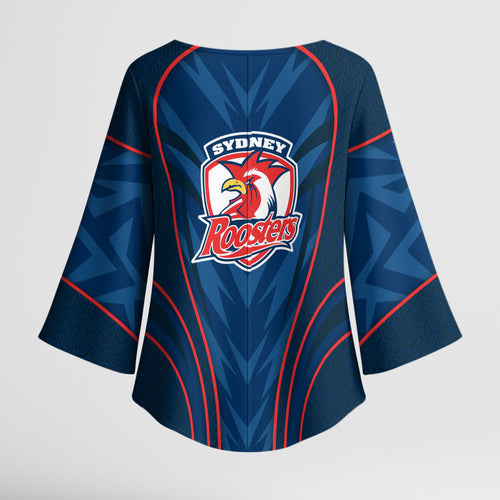 Sydney Roosters Rugby Mascot Kimono Sleeve Blouse Australian Rugby Culture - Tribal Inspired Rooster