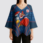 Sydney Roosters Rugby Mascot Kimono Sleeve Blouse Australian Rugby Culture - Tribal Inspired Rooster