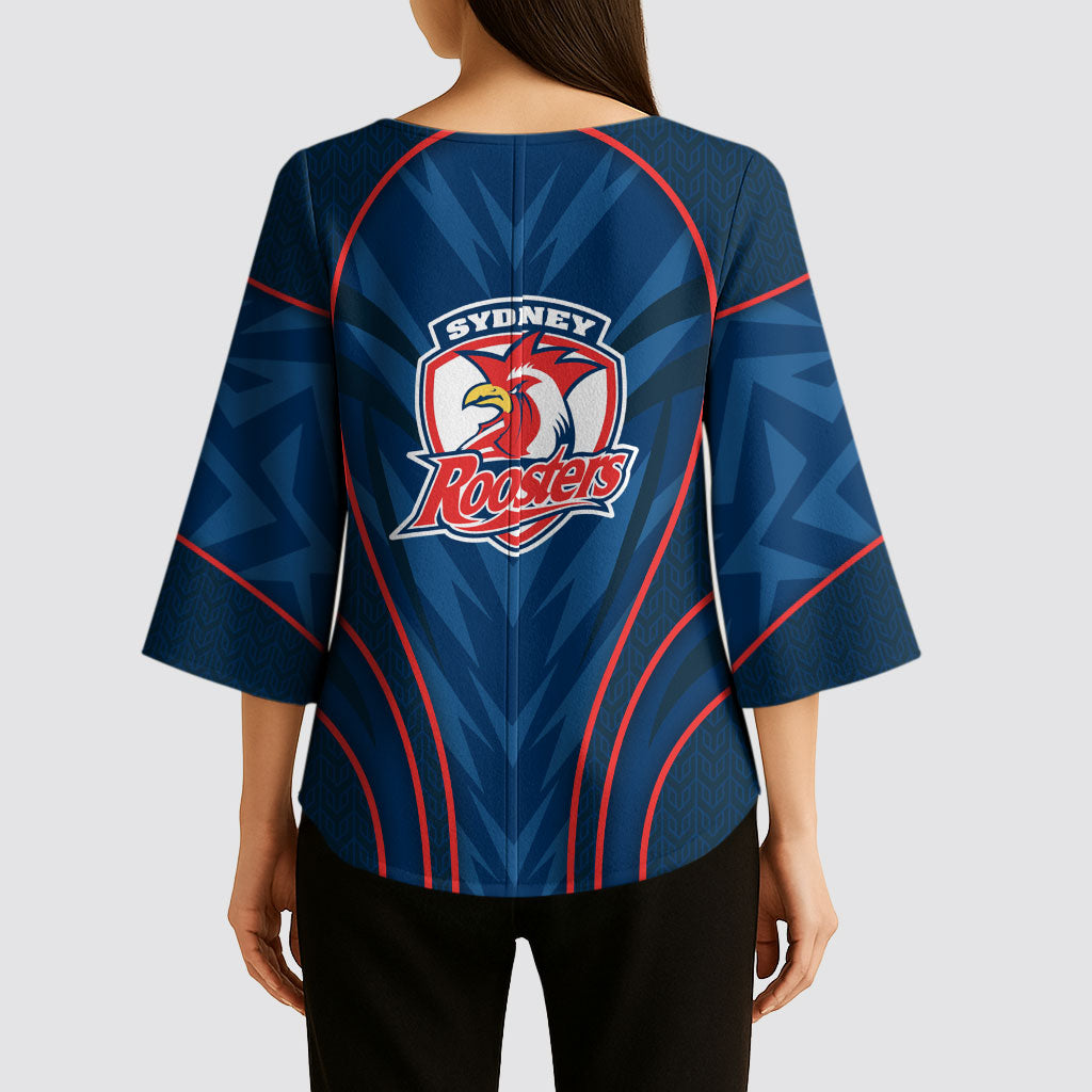 Sydney Roosters Rugby Mascot Kimono Sleeve Blouse Australian Rugby Culture - Tribal Inspired Rooster