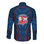 Sydney Roosters Rugby Mascot Long Sleeve Button Shirt Australian Rugby Culture - Tribal Inspired Rooster