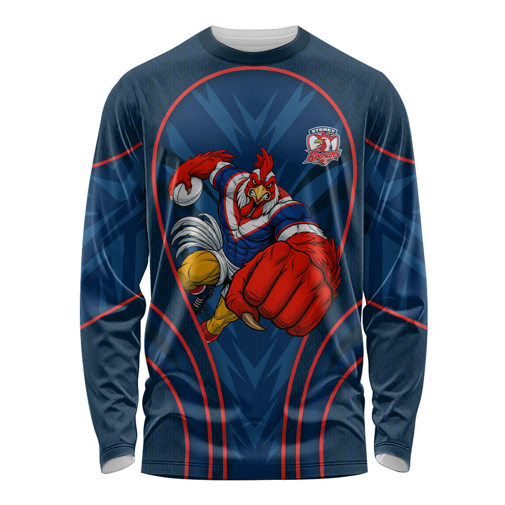 Sydney Roosters Rugby Mascot Long Sleeve Shirt Australian Rugby Culture - Tribal Inspired Rooster