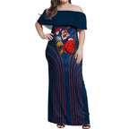 Sydney Roosters Rugby Mascot Off Shoulder Maxi Dress Australian Rugby Culture - Tribal Inspired Rooster