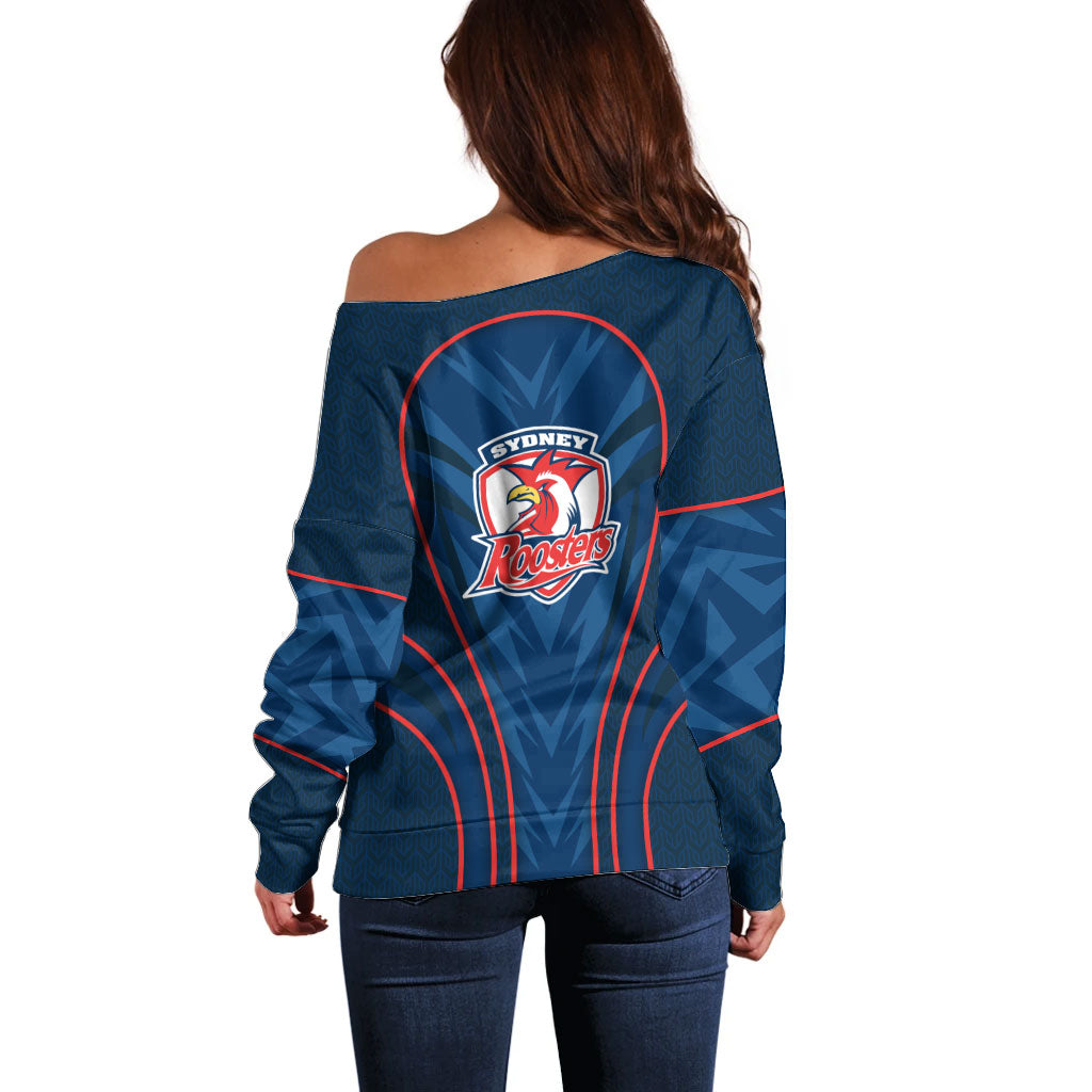 Sydney Roosters Rugby Mascot Off Shoulder Sweater Australian Rugby Culture - Tribal Inspired Rooster