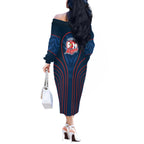 Sydney Roosters Rugby Mascot Off The Shoulder Long Sleeve Dress Australian Rugby Culture - Tribal Inspired Rooster