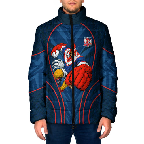 Sydney Roosters Rugby Mascot Padded Jacket Australian Rugby Culture - Tribal Inspired Rooster