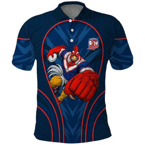 Sydney Roosters Rugby Mascot Polo Shirt Australian Rugby Culture - Tribal Inspired Rooster