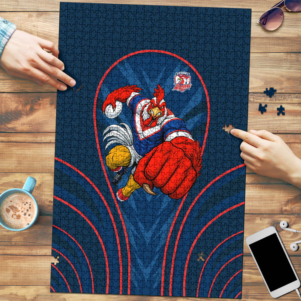Sydney Roosters Rugby Mascot Puzzle Australian Rugby Culture - Tribal Inspired Rooster