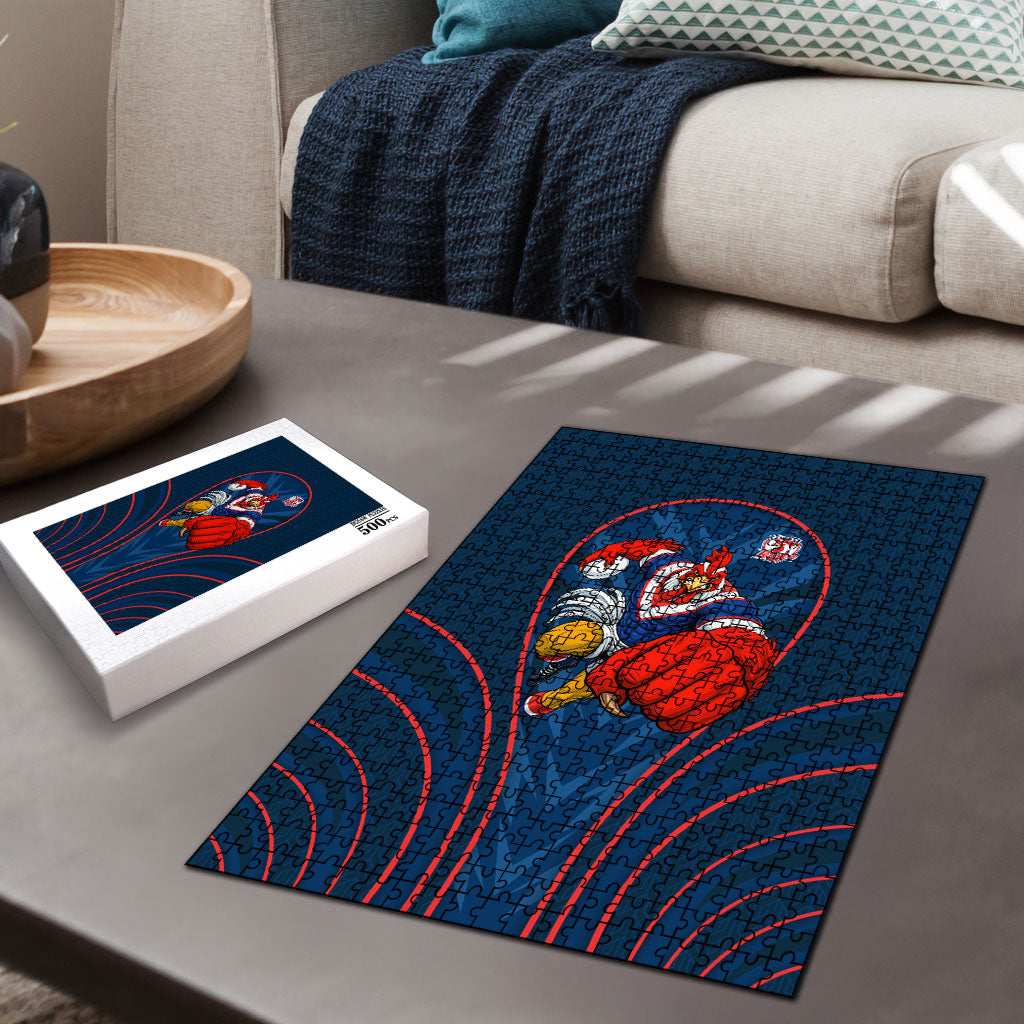 Sydney Roosters Rugby Mascot Puzzle Australian Rugby Culture - Tribal Inspired Rooster