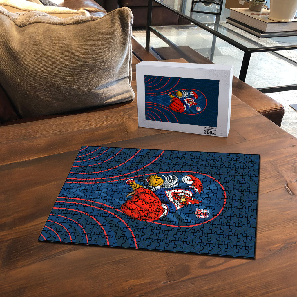 Sydney Roosters Rugby Mascot Puzzle Australian Rugby Culture - Tribal Inspired Rooster