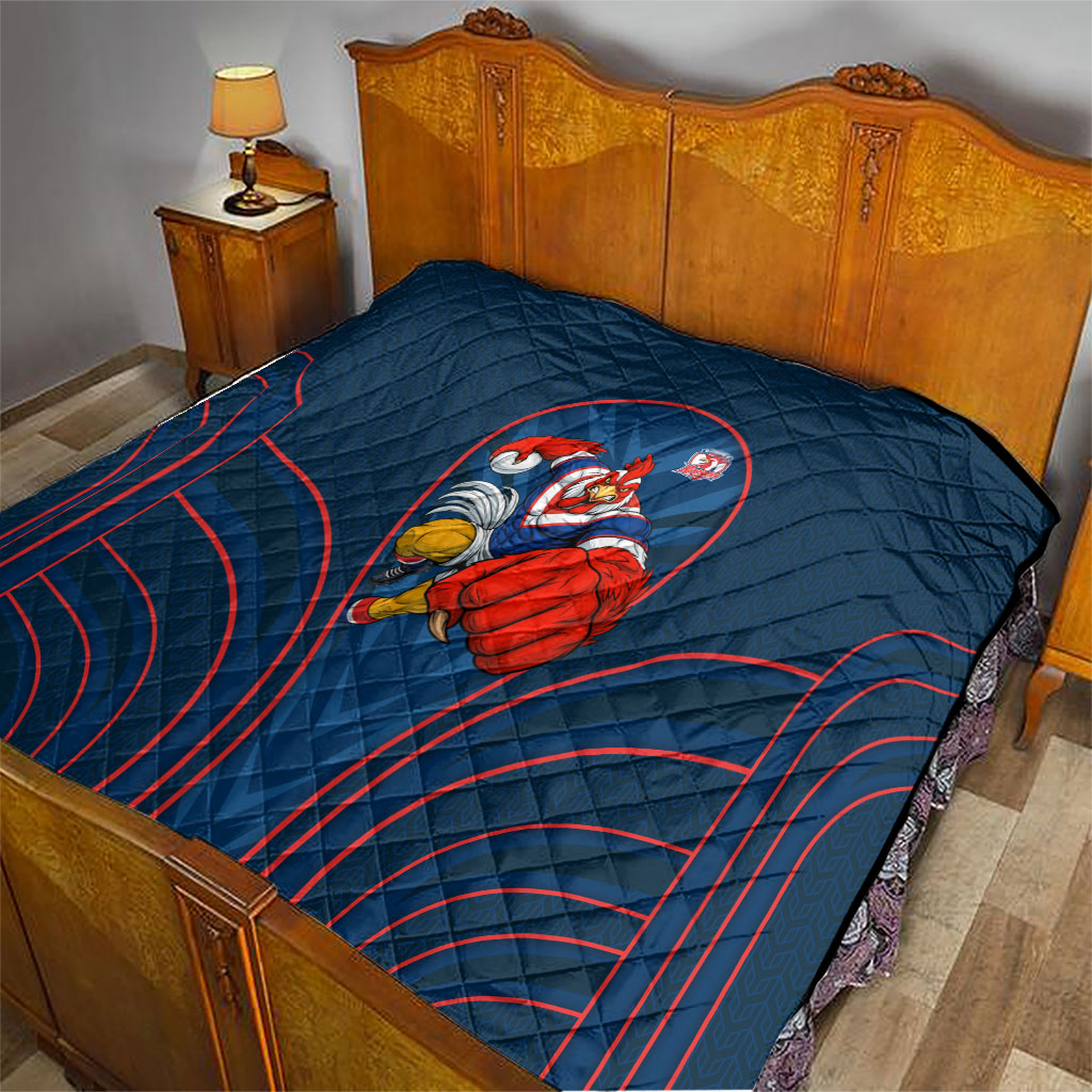 Sydney Roosters Rugby Mascot Quilt Australian Rugby Culture - Tribal Inspired Rooster