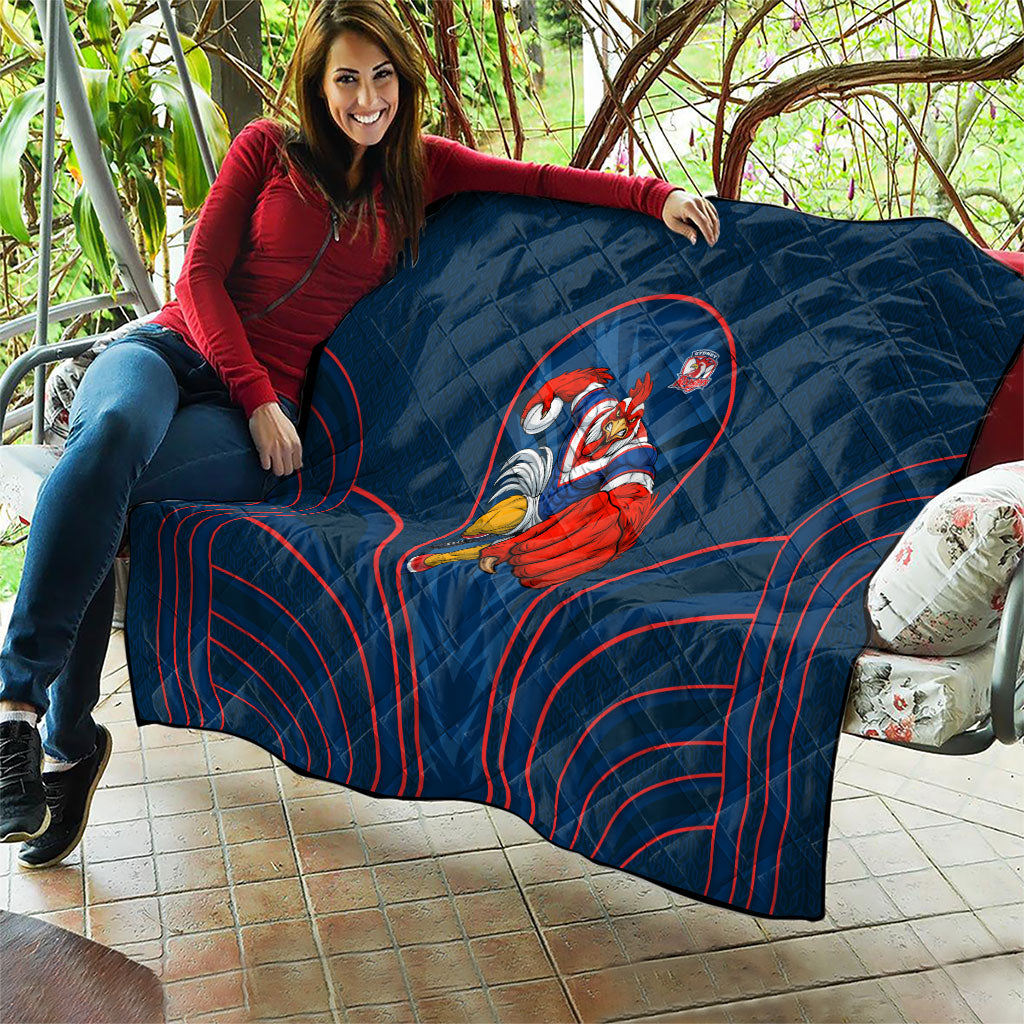 Sydney Roosters Rugby Mascot Quilt Australian Rugby Culture - Tribal Inspired Rooster