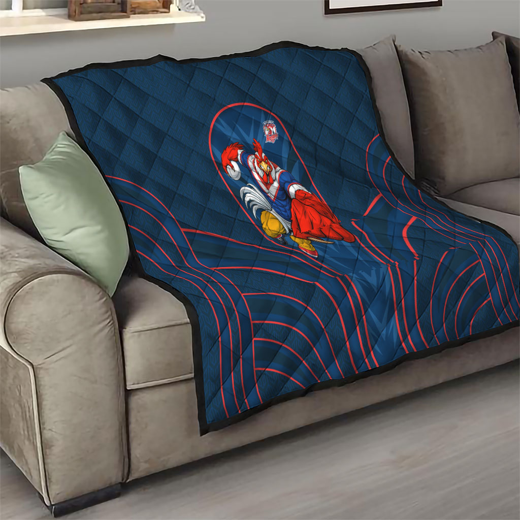 Sydney Roosters Rugby Mascot Quilt Australian Rugby Culture - Tribal Inspired Rooster
