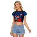Sydney Roosters Rugby Mascot Raglan Cropped T Shirt Australian Rugby Culture - Tribal Inspired Rooster