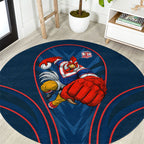 Sydney Roosters Rugby Mascot Round Carpet Australian Rugby Culture - Tribal Inspired Rooster