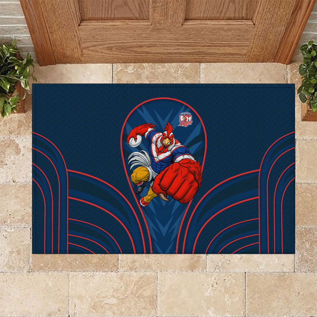 Sydney Roosters Rugby Mascot Rubber Doormat Australian Rugby Culture - Tribal Inspired Rooster