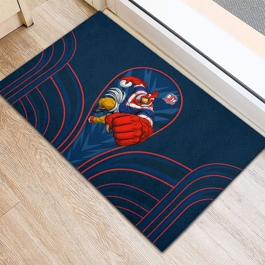 Sydney Roosters Rugby Mascot Rubber Doormat Australian Rugby Culture - Tribal Inspired Rooster