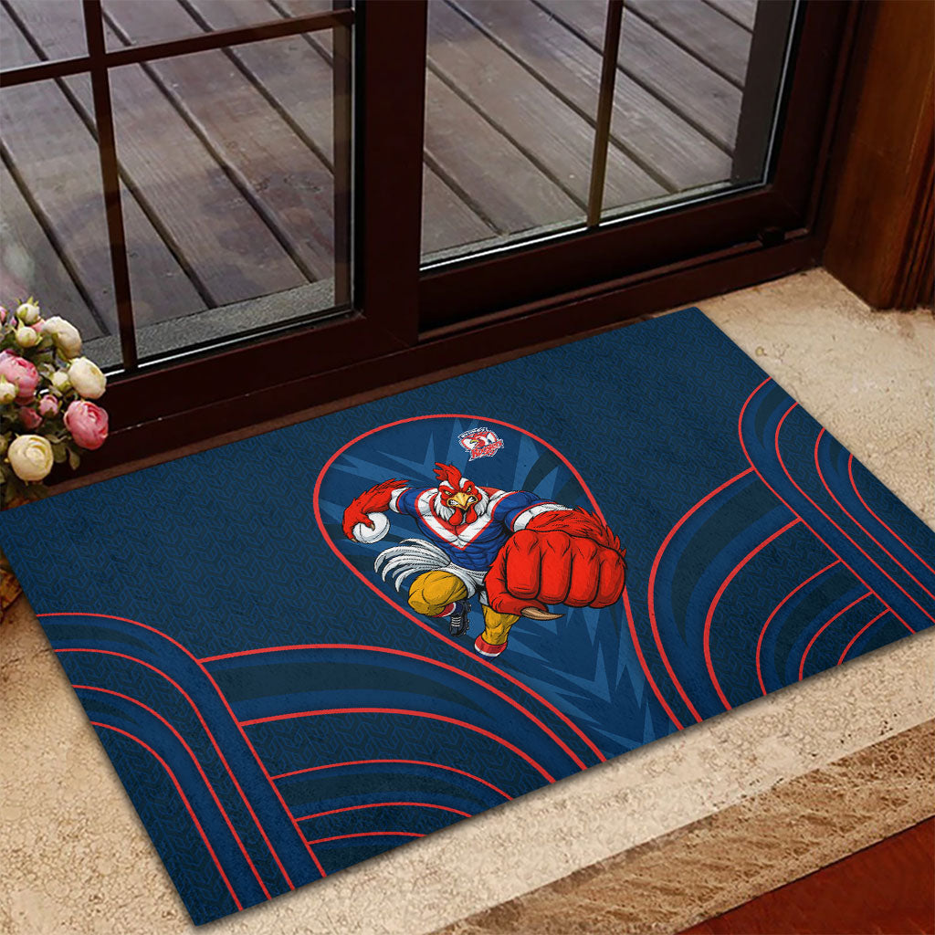 Sydney Roosters Rugby Mascot Rubber Doormat Australian Rugby Culture - Tribal Inspired Rooster