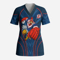 Sydney Roosters Rugby Mascot Scrub Top Australian Rugby Culture - Tribal Inspired Rooster
