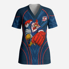 Sydney Roosters Rugby Mascot Scrub Top Australian Rugby Culture - Tribal Inspired Rooster