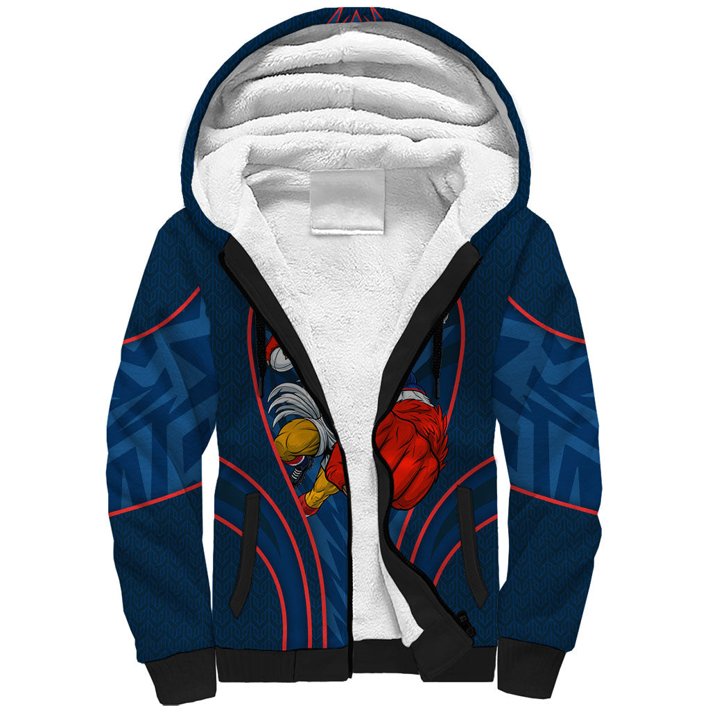 Sydney Roosters Rugby Mascot Sherpa Hoodie Australian Rugby Culture - Tribal Inspired Rooster