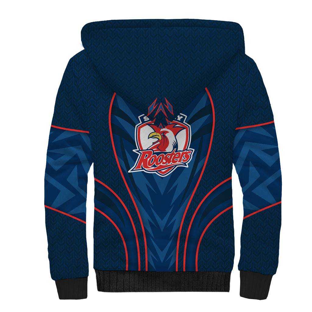 Sydney Roosters Rugby Mascot Sherpa Hoodie Australian Rugby Culture - Tribal Inspired Rooster