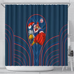 Sydney Roosters Rugby Mascot Shower Curtain Australian Rugby Culture - Tribal Inspired Rooster