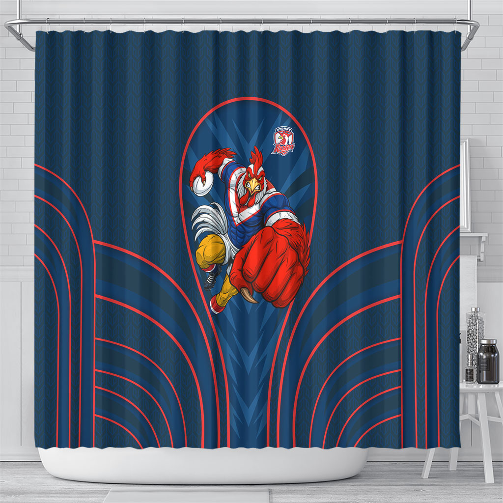 Sydney Roosters Rugby Mascot Shower Curtain Australian Rugby Culture - Tribal Inspired Rooster