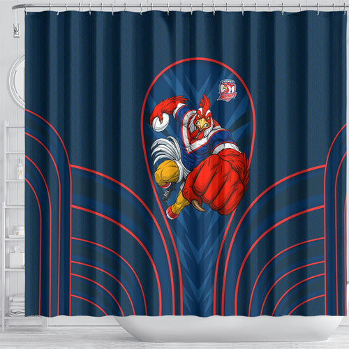 Sydney Roosters Rugby Mascot Shower Curtain Australian Rugby Culture - Tribal Inspired Rooster