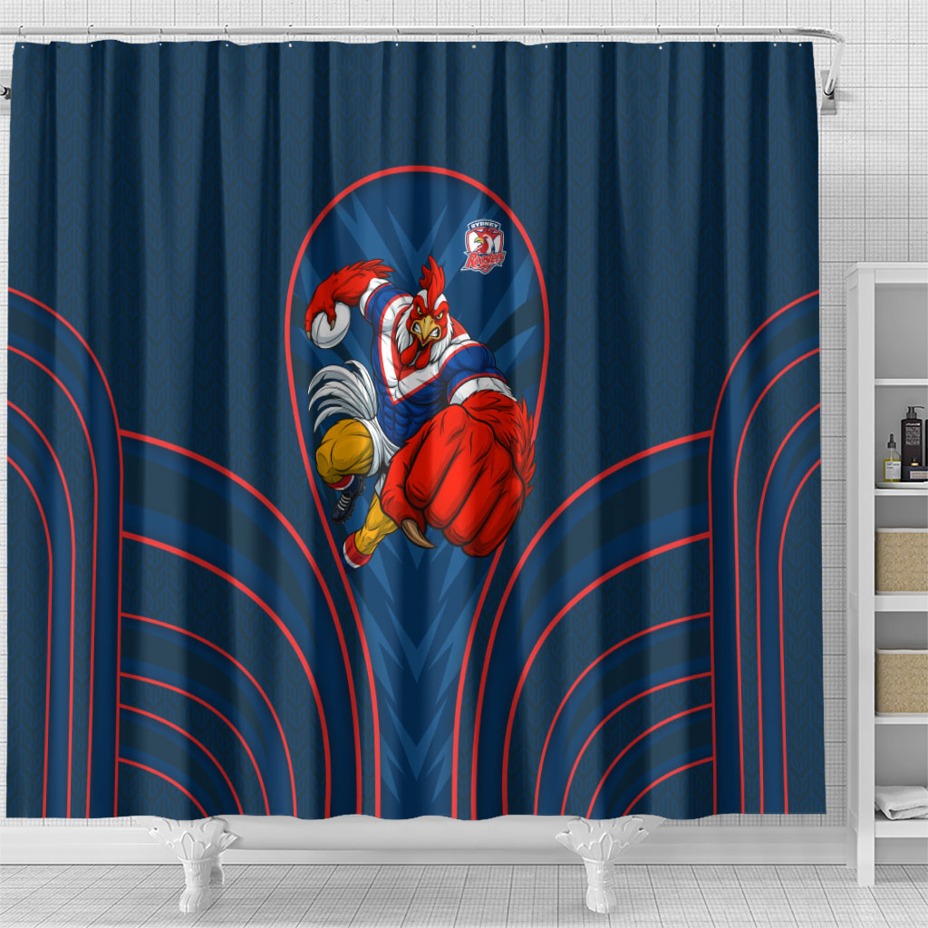 Sydney Roosters Rugby Mascot Shower Curtain Australian Rugby Culture - Tribal Inspired Rooster