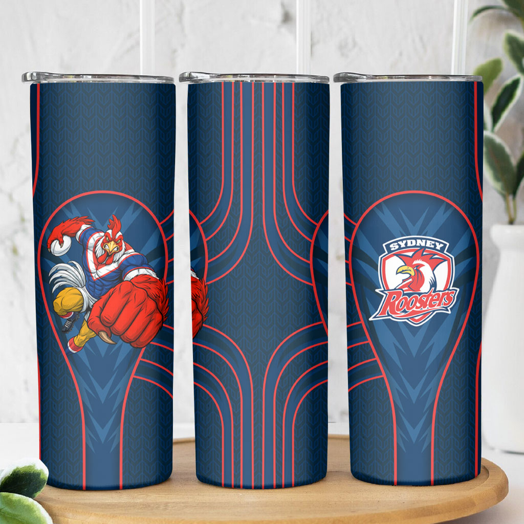 Sydney Roosters Rugby Mascot Skinny Tumbler Australian Rugby Culture - Tribal Inspired Rooster