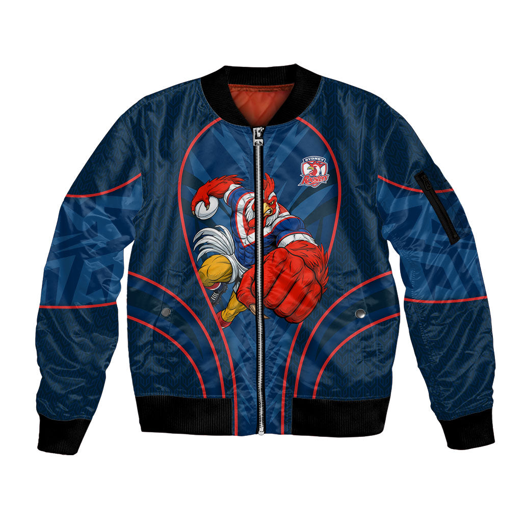Sydney Roosters Rugby Mascot Sleeve Zip Bomber Jacket Australian Rugby Culture - Tribal Inspired Rooster